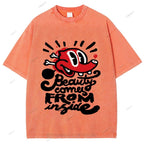 Unisex Graffiti Printed Washed Tee