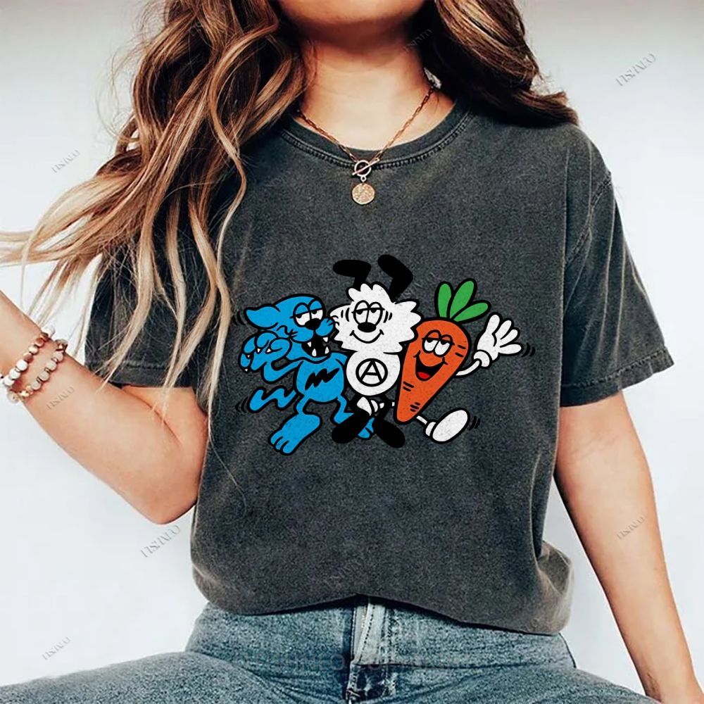 Unisex Graffiti Printed Washed Tee