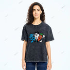Unisex Graffiti Printed Washed Tee