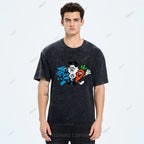 Unisex Graffiti Printed Washed Tee