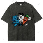 Unisex Graffiti Printed Washed Tee
