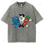 Unisex Graffiti Printed Washed Tee