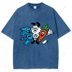 Unisex Graffiti Printed Washed Tee