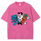 Unisex Graffiti Printed Washed Tee