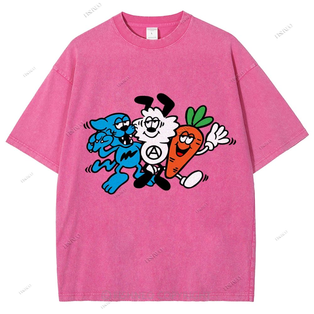 Unisex Graffiti Printed Washed Tee