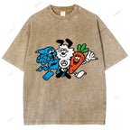 Unisex Graffiti Printed Washed Tee