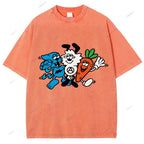 Unisex Graffiti Printed Washed Tee