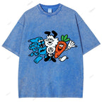 Unisex Graffiti Printed Washed Tee