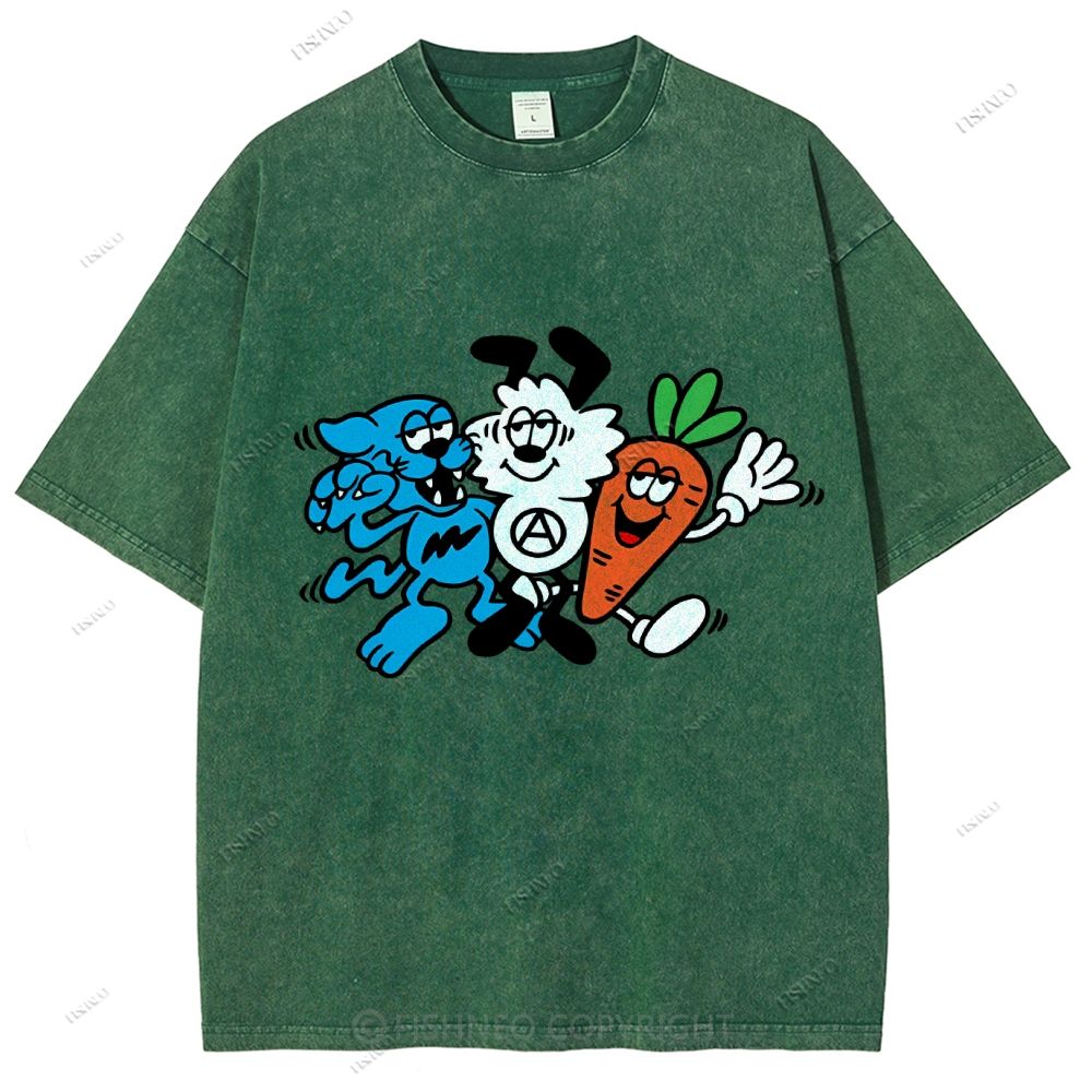 Unisex Graffiti Printed Washed Tee