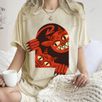 Unisex Monster Printed Washed Tee