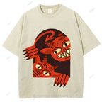 Unisex Monster Printed Washed Tee