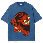 Unisex Monster Printed Washed Tee