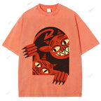 Unisex Monster Printed Washed Tee