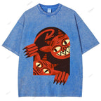 Unisex Monster Printed Washed Tee