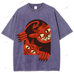 Unisex Monster Printed Washed Tee