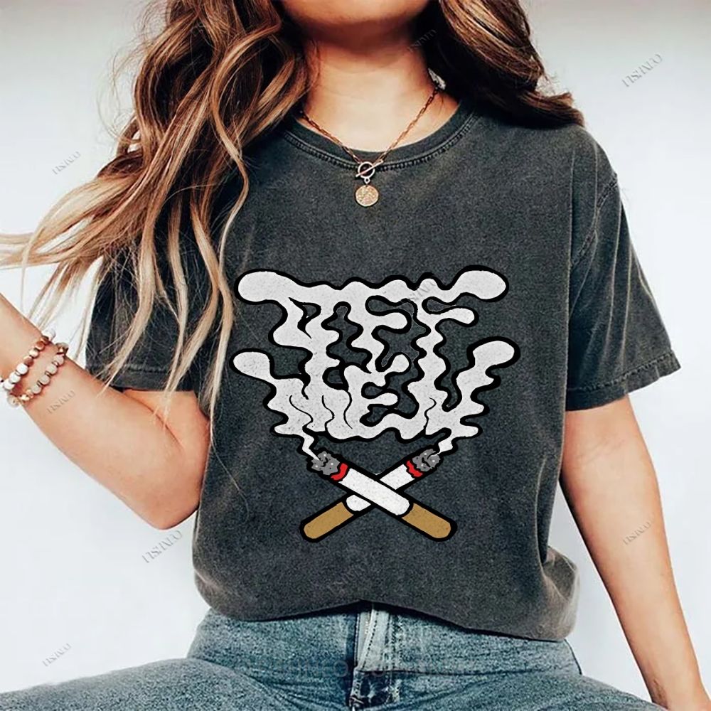 Unisex Cigarette Printed Washed Tee