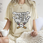 Unisex Cigarette Printed Washed Tee
