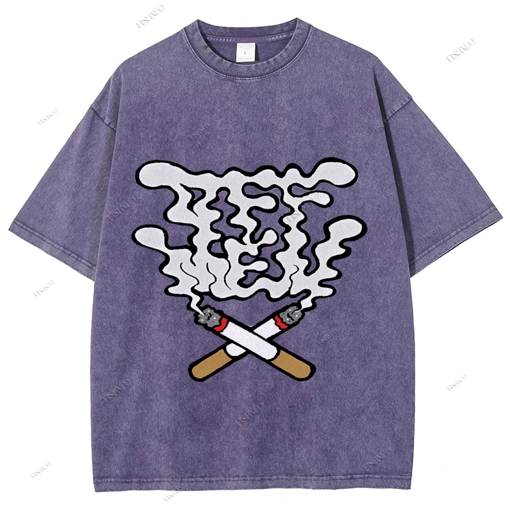 Unisex Cigarette Printed Washed Tee