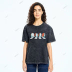 Unisex Cartoon Sushi Printed Washed Tee