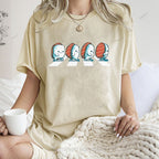 Unisex Cartoon Sushi Printed Washed Tee
