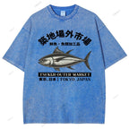 Unisex Tsukiji Market Printed Washed Tee
