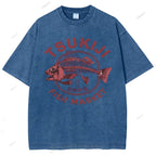 Unisex Tsukiji Market Printed Washed Tee