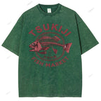 Unisex Tsukiji Market Printed Washed Tee