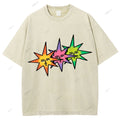 Unisex Star Printed Washed Tee