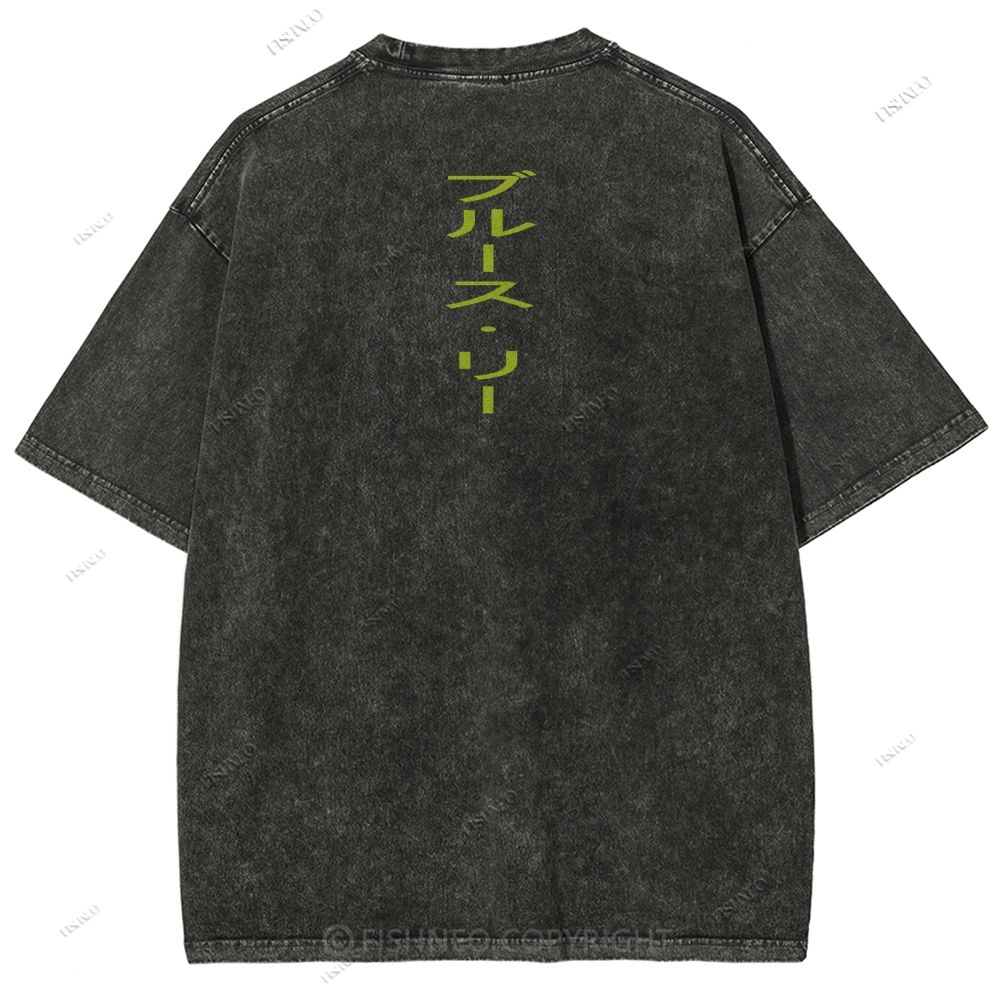 Unisex Bruce Lee Printed Design Back Washed Tee
