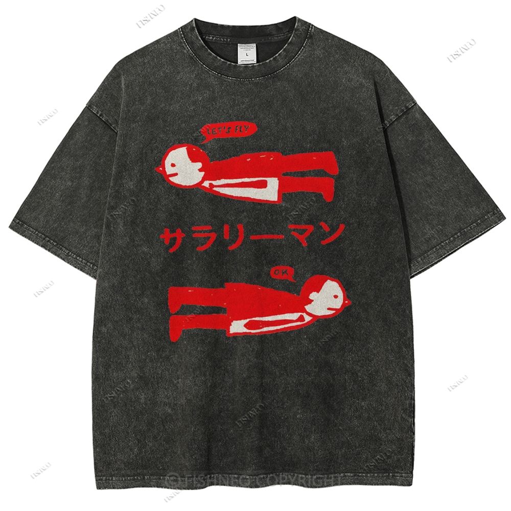 Unisex Artistic Human Body Printed Washed Tee