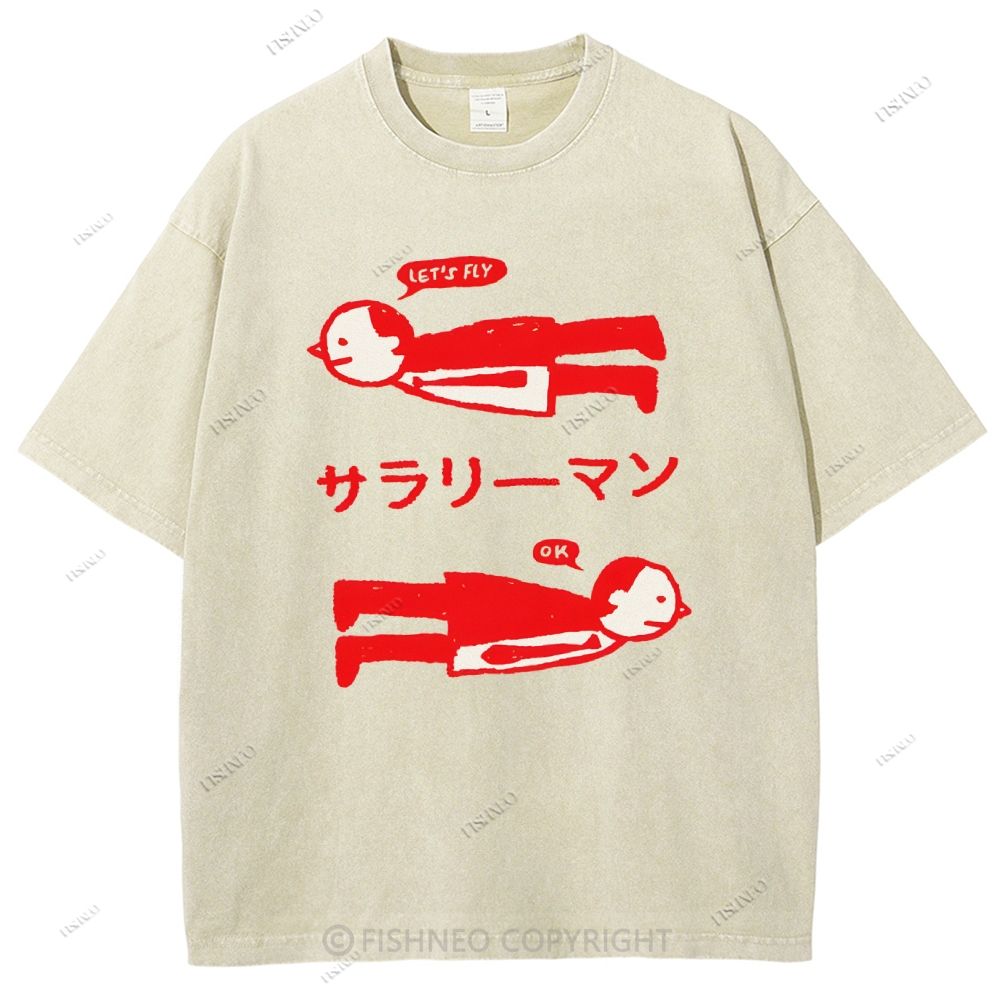 Unisex Artistic Human Body Printed Washed Tee