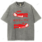 Unisex Artistic Human Body Printed Washed Tee