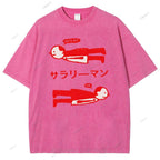 Unisex Artistic Human Body Printed Washed Tee