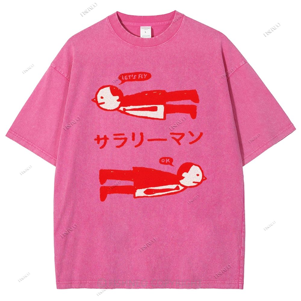 Unisex Artistic Human Body Printed Washed Tee