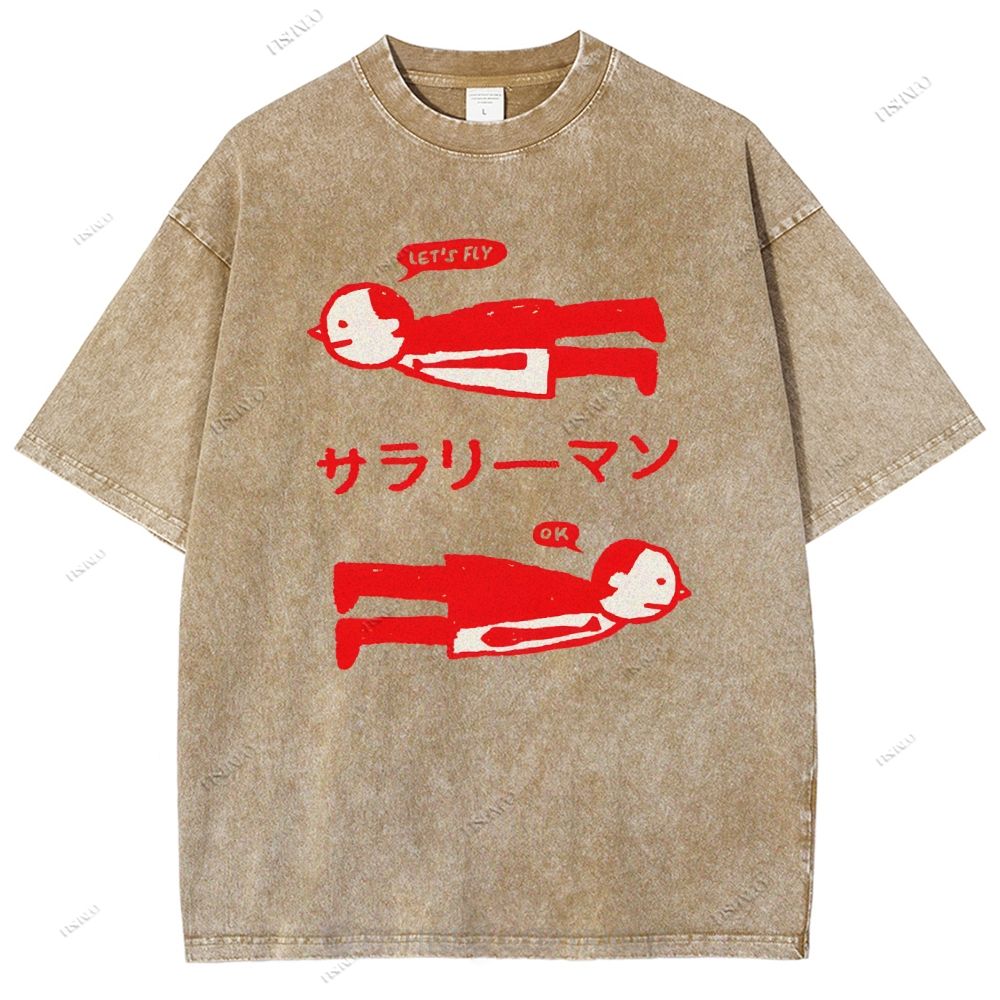 Unisex Artistic Human Body Printed Washed Tee