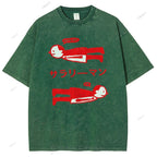 Unisex Artistic Human Body Printed Washed Tee