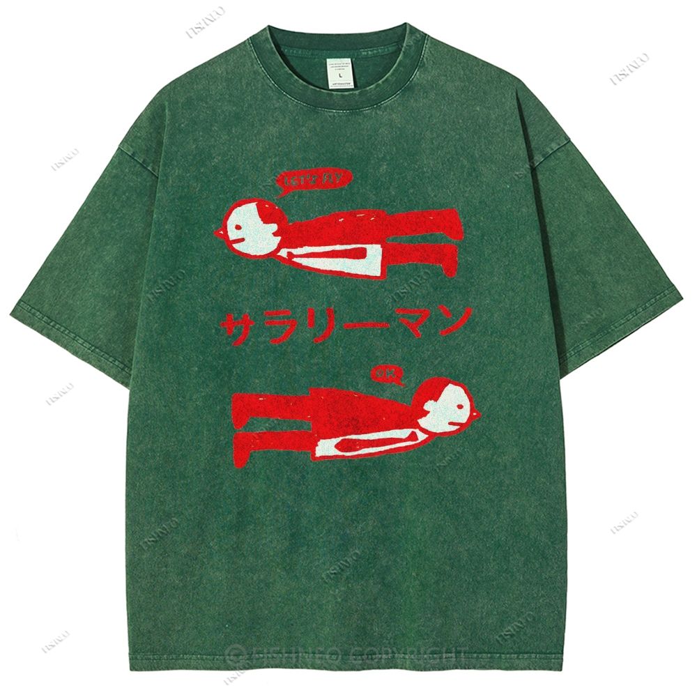 Unisex Artistic Human Body Printed Washed Tee