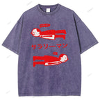 Unisex Artistic Human Body Printed Washed Tee