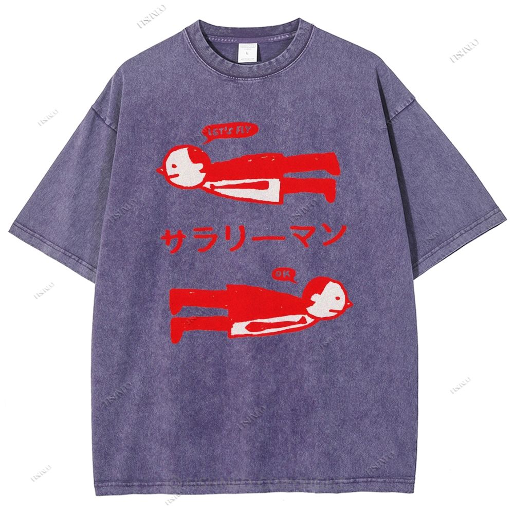 Unisex Artistic Human Body Printed Washed Tee