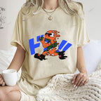 Unisex Japanese Graffiti Printed Washed Tee
