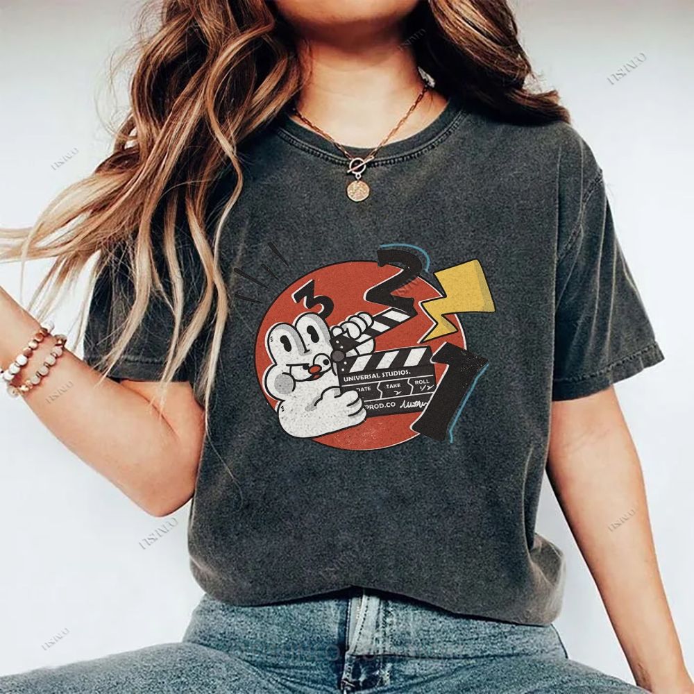 Unisex Rabbit Printed Washed Tee
