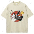 Unisex Rabbit Printed Washed Tee