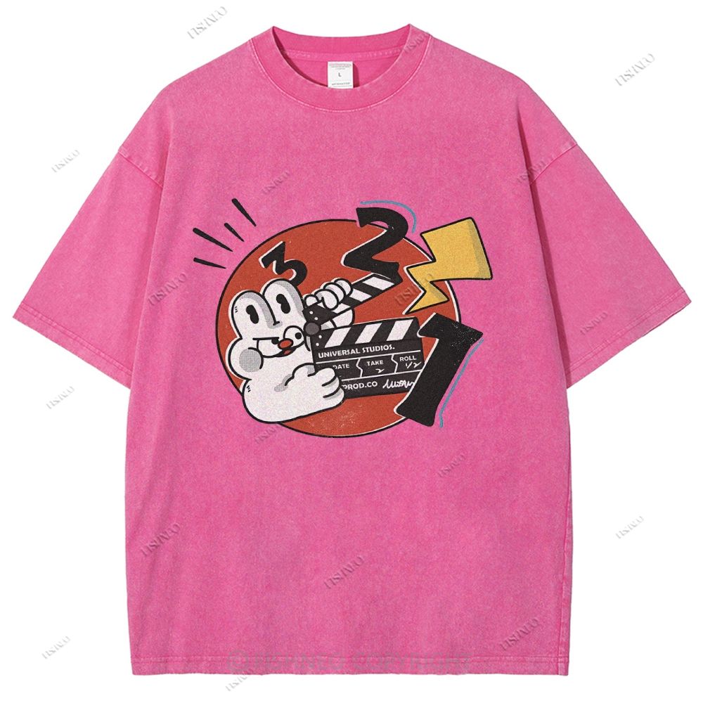 Unisex Rabbit Printed Washed Tee