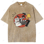 Unisex Rabbit Printed Washed Tee