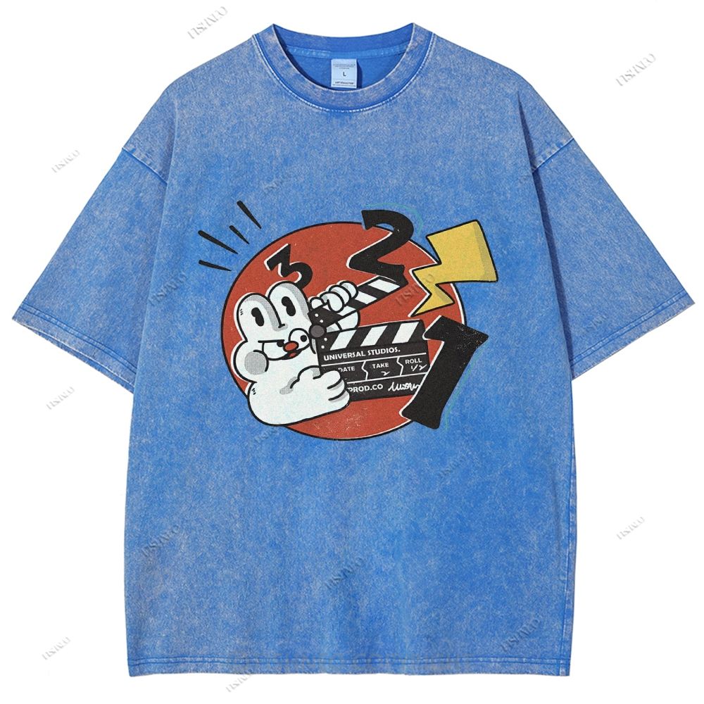Unisex Rabbit Printed Washed Tee