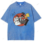 Unisex Rabbit Printed Washed Tee