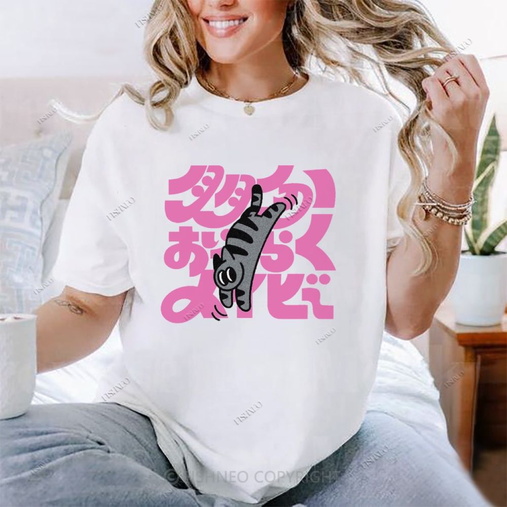 Japanese Cat Cotton T-shirt