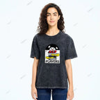 Unisex Vintage Disk Printed Washed Tee