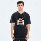 Unisex Vintage Disk Printed Washed Tee