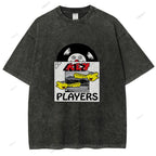 Unisex Vintage Disk Printed Washed Tee